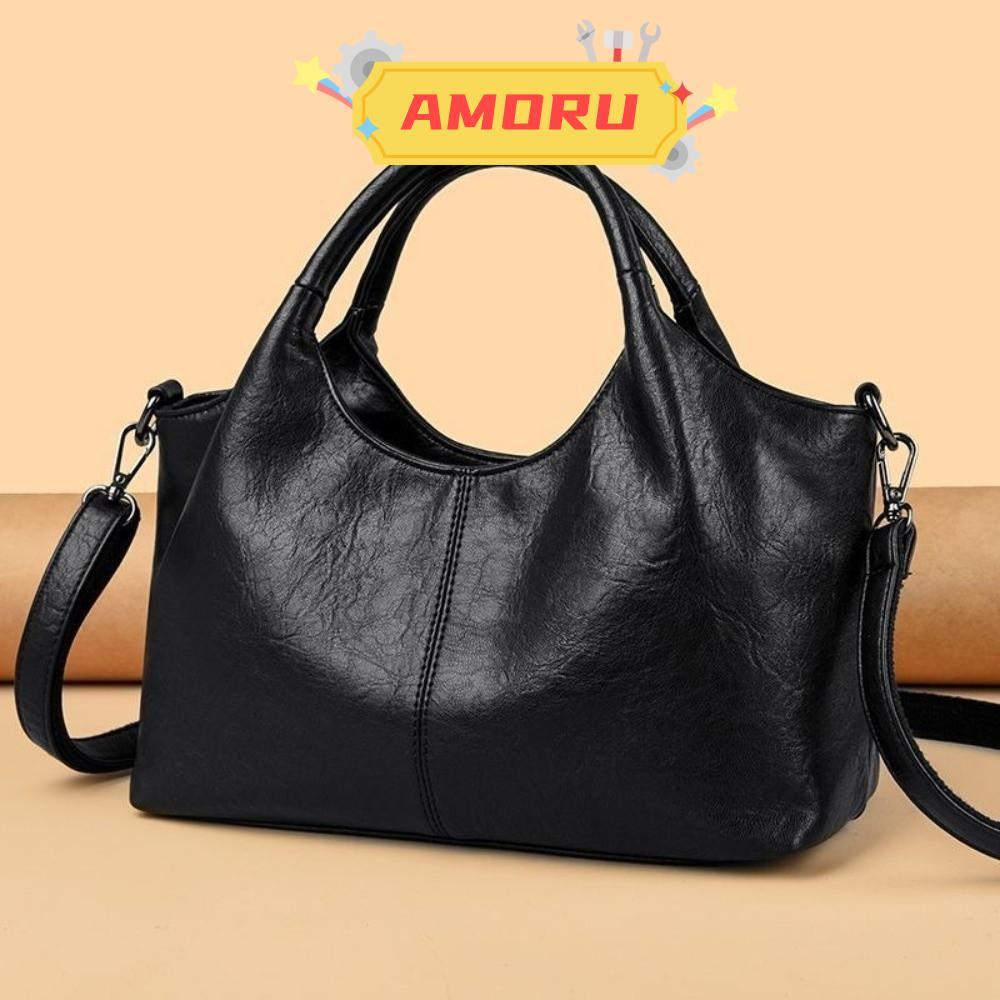 AMOR12U7 Tote Bag,กระเป๋าสะพายหนัง PU น้ําหนักเบา, กระเป๋าสะพายข้างเนื้อนุ่มความจุขนาดใหญ่ผู้หญิง
