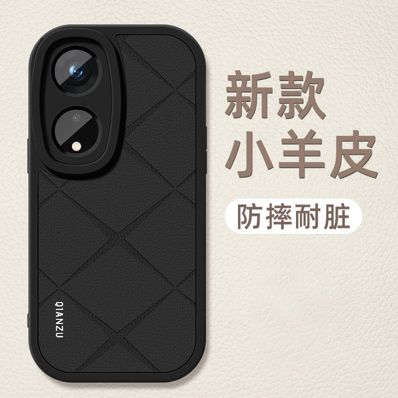 Oppoa1proเคสโทรศัพท์A1xสไตล์ใหม่Lambskinป้องกันกรณีA1 Vitalityรุ่น5G Shock-resistant StarสีดําOppoซิ