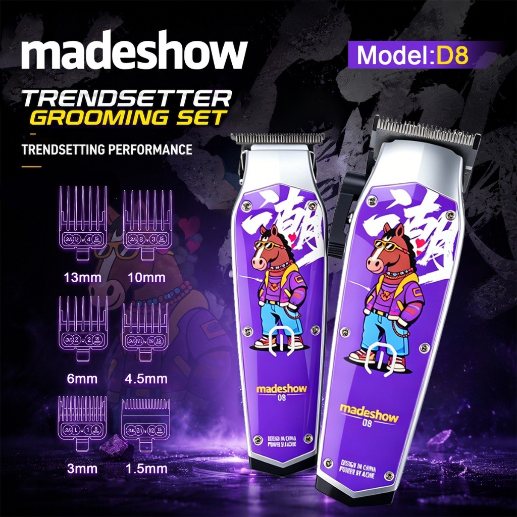 Madeshow  รุ่นD8 ปัตตาเลี่ยนตัดผมไร้สาย ตัดผม/กันขอบ แบบมืออาชีพ สำหรับ ผู้ชาย ความเร็วมอเตอร์ 7000rpm(รอบ) พร้อมส่ง