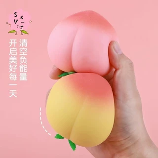 ของเล่นบีบพีชฟื้นตัวช้า-ผลไม้จําลองความเครียดบรรเทาการบีบอัดสิ่งประดิษฐ์