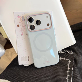 Niche Simple Magnetic เหมาะสําหรับ Apple 17pro max เคสโทรศัพท์ iphone16 สไตล์เกาหลี ins Soft 15 Macarons