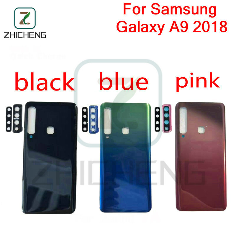 สําหรับ Samsung Galaxy A9 2018 A9S A920F A920 ฝาหลังแบตเตอรี่ + เลนส์กรอบกล้อง
