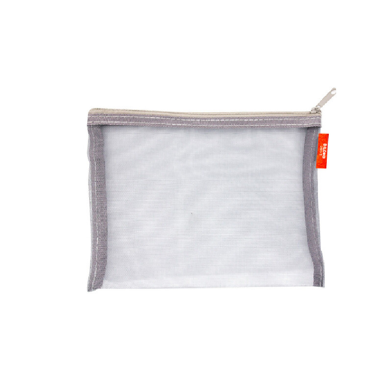 DILOKO กระเป๋าตาข่ายขนาด A5 ซิปสเตนเลส สีเทา รุ่น DZB002