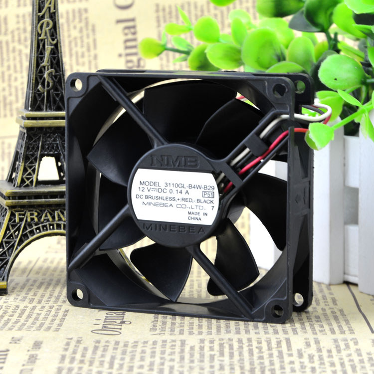 ของแท้ NMB 3110GL-B4W-B29 12V 0.14A 8CM 8025 พัดลมระบายความร้อน 3 สาย
