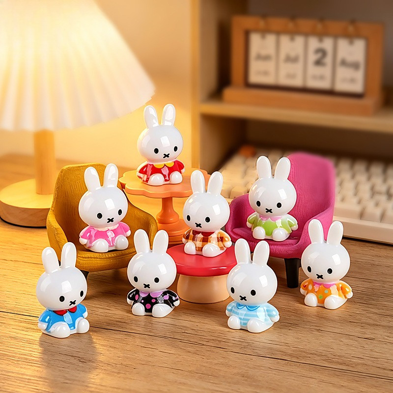 8 ชิ้นน่ารักนั่ง X ปากกระต่าย 3D เรซิ่น Charms สําหรับ DIY888