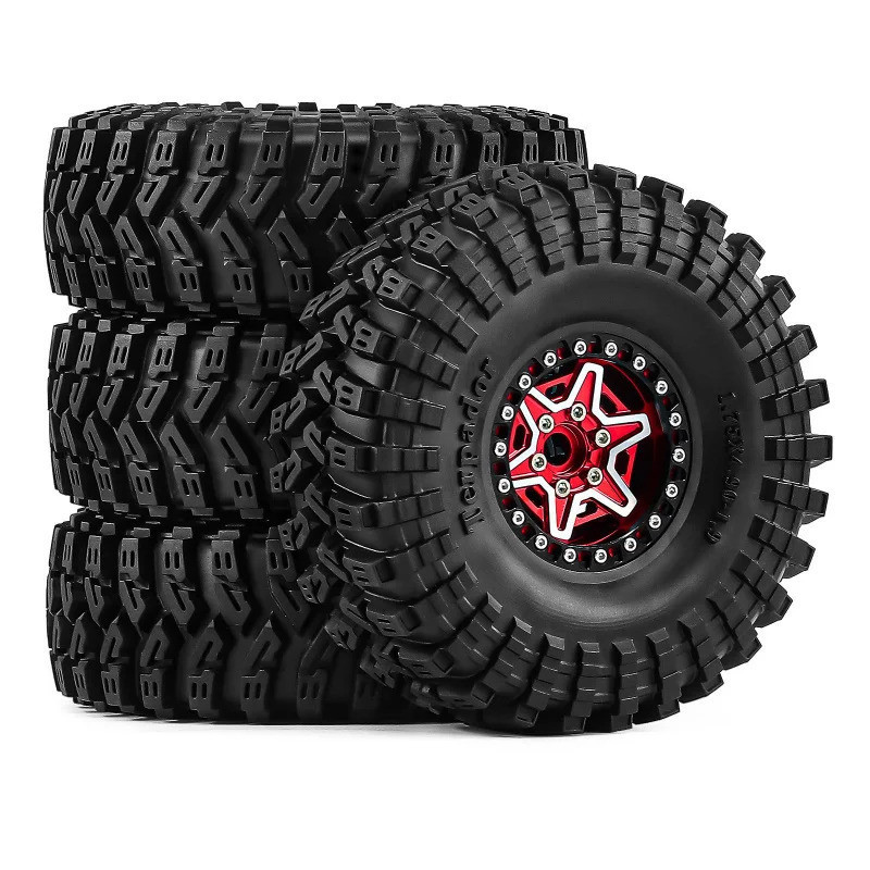 4PCS 124 มม.12 มม.Hex 1.9 "โลหะ Beadlock ยางและล้อสําหรับ TRX4 TRX6 Axial 90046 D90 D110 YK 1/10 Tra