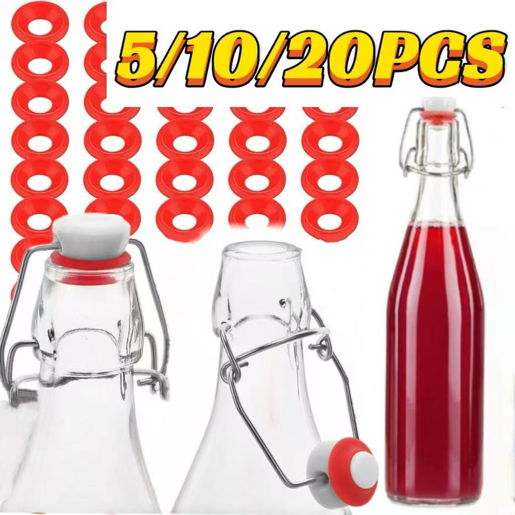 5/10/20PCS ซิลิโคน Grolscach ปะเก็น Swing Top ขวดซีลเครื่องซักผ้า Leakproof Flip Top ขวดเบียร์ยางเปลี่ยนแหวนทนอุณหภูมิสูง