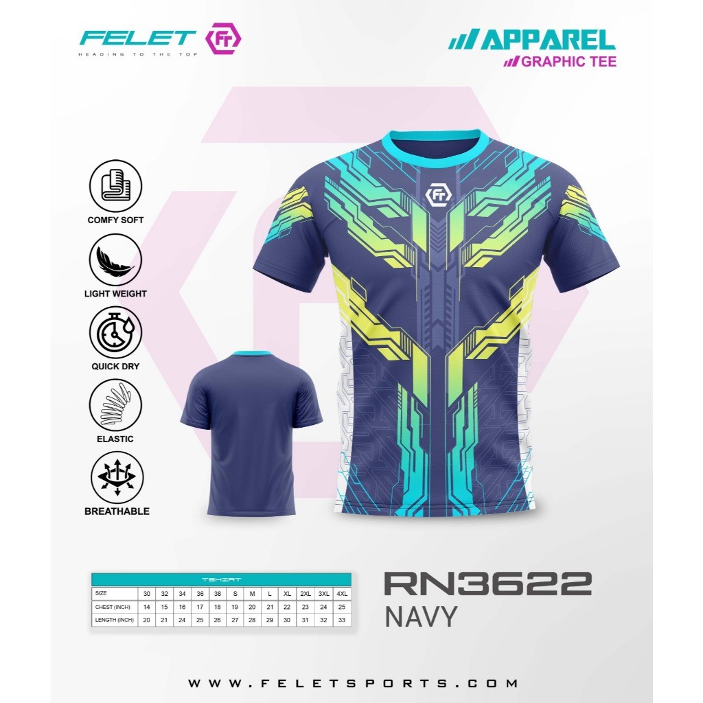 เสื้อแบดมินตัน Felet Jersey RN3622