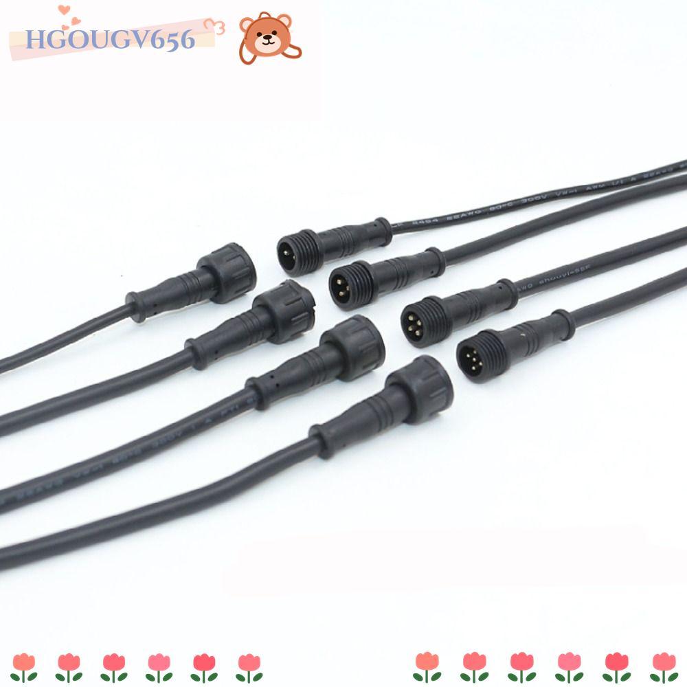 HGOUGVT 2Pin 3Pin 4Pin แจ็ค,สายสีดํา IP67 ชายหญิง LED Connector, 2Pin 3Pin 4Pin 20 ซม.แถบไฟ LED