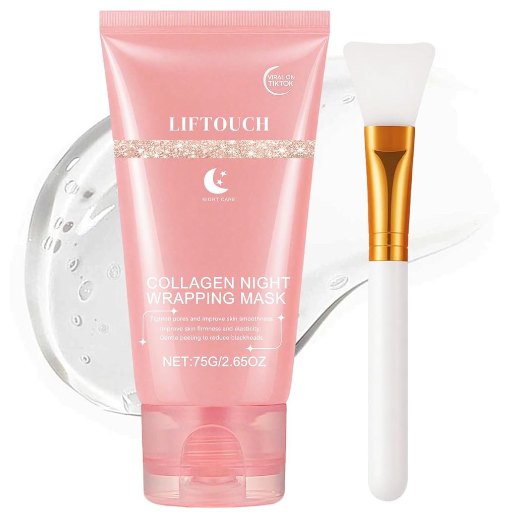 มาส์กห่อกลางคืนคอลลาเจนเกาหลี - Overnight Peel Off มาส์กหน้าสําหรับผิวหน้า - Hydrating Sleeping Mask