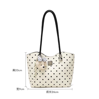 Cow & Kitty Female Bag Bag Casual Light Luxury Large Capacity Tote Bag One Shoulder 8276 Polka Dot