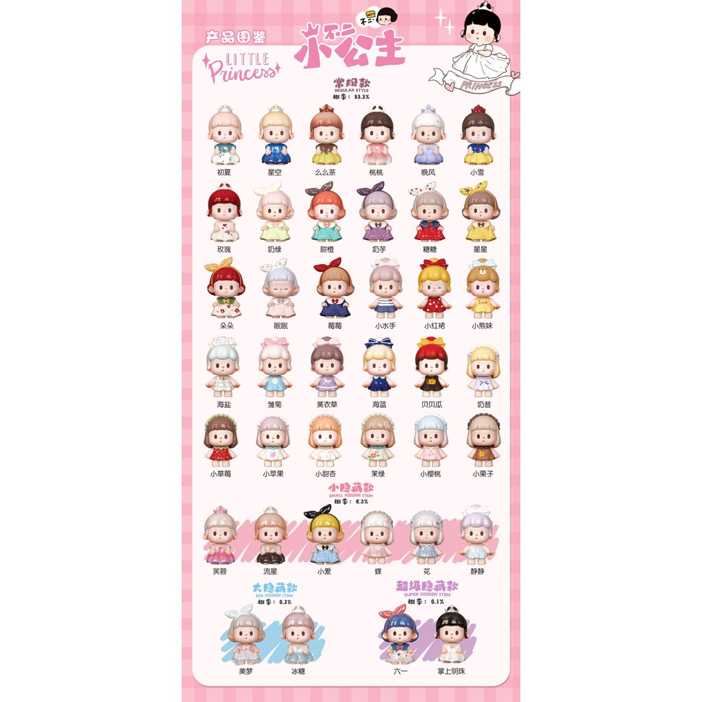 Buer Princess Series Mini Beans Pvc Mystery Box ทั้งกล่อง 32 ชิ้น