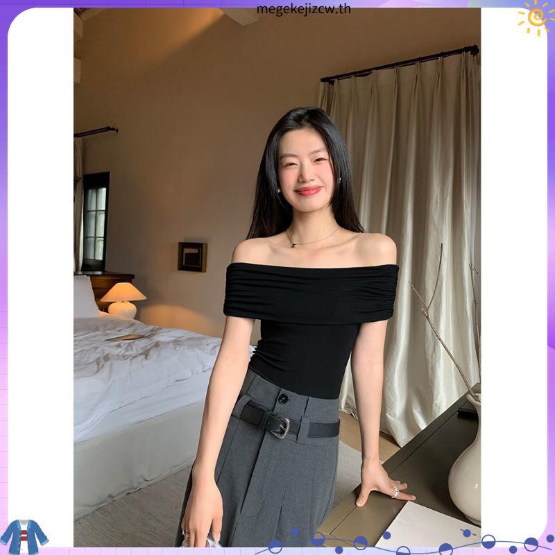 AIMER - Off Shoulder Ruched Top เสื้อปาดไหล่