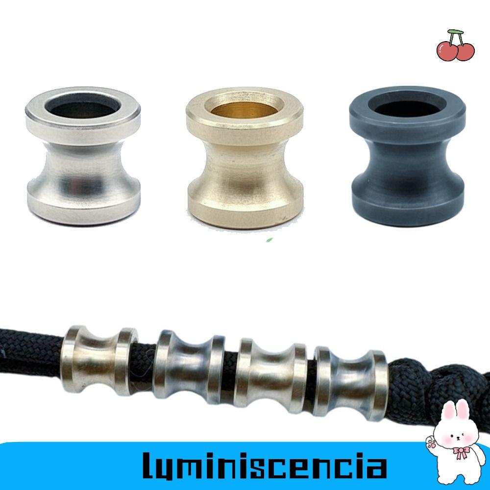 LUMINESCIA EDC Paracord ทอลูกปัด, DIY Distressed สร้อยคอสร้อยข้อมือลูกปัด, ทองเหลืองแขวน Charms ลูกป