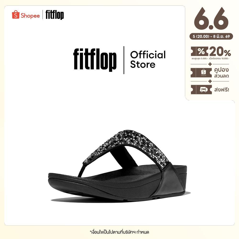 FITFLOP LULU CRYSTAL-MIX TOE-POST รองเท้าแตะแบบหูหนีบผู้หญิง รุ่น JE3-090 สี BLACK