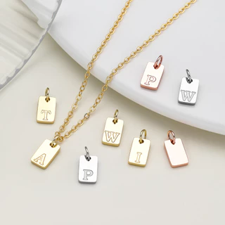 St.kunkka จี้สแตนเลส ตัวอักษร A-Z สีทอง โรสโกลด์ สแตนเลสแท้ ไม่ลอกดำ อะไหล่ทำสร้อยคอ สร้อยข้อมือ เครื่องประดับ DIY