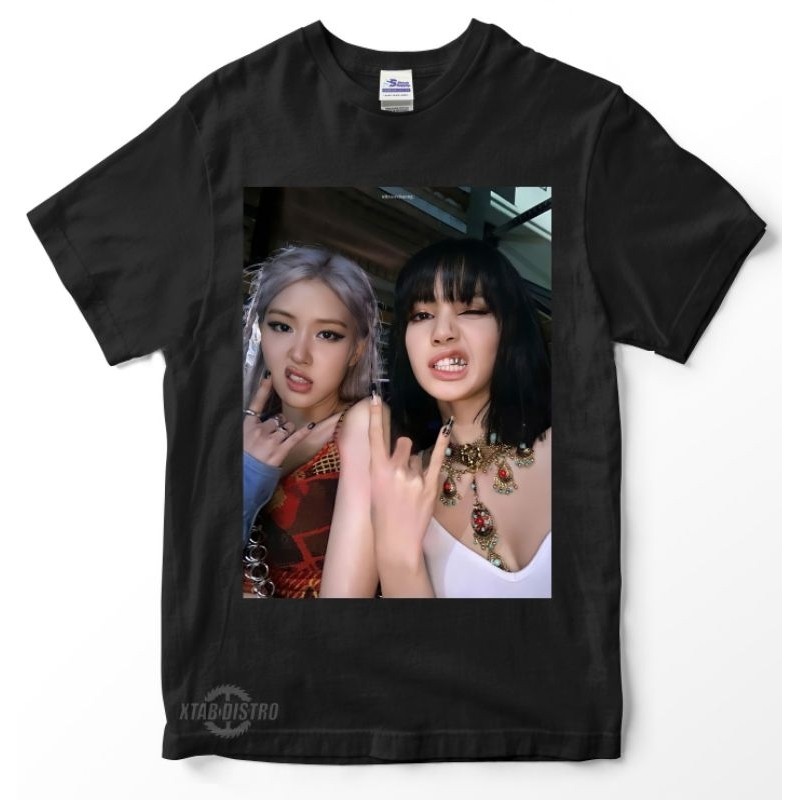 EMORY Kaos LISA X ROSE METAL GODDESS เสื้อยืดพรีเมี่ยม blackp1nk kpop