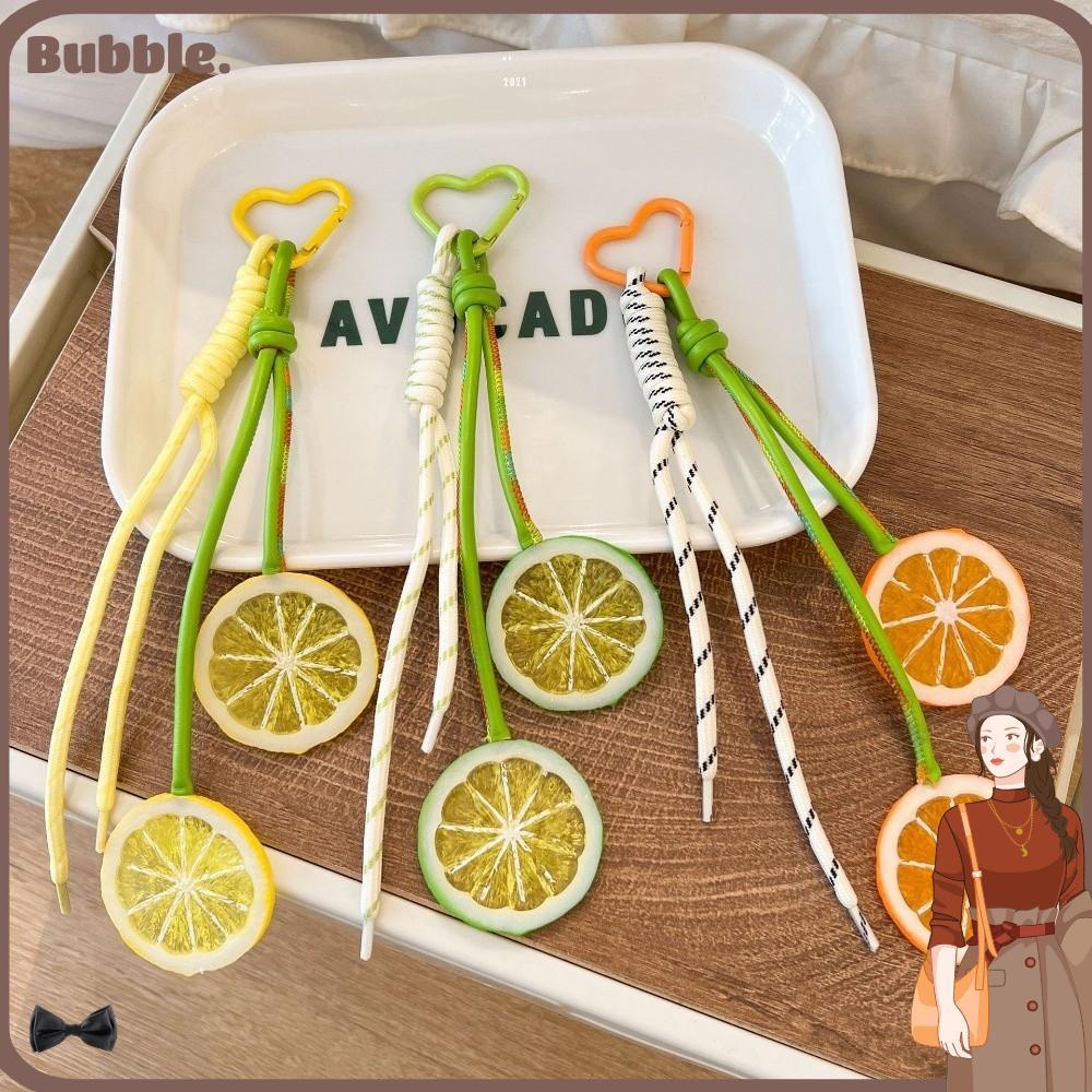ฟอง พวงกุญแจจี้ผลไม้,มะนาว ชิ้น สีเขียวสีส้มอะคริลิผลไม้พวงกุญแจ,น่ารักน้ําหนักเบาสตรอเบอร์รี่ทอเชือกพวงกุญแจกระเป๋าเป้สะพายหลัง
