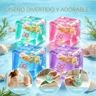 4pcs Squishy Ocean Ice Cube ความเครียดลูก Needoh Maltose ช้า Rising Squishy Sensory Nee Nice ชีสยืดหยุ่นบีบของเล่นสําหรับผู้ใหญ่และเด็ก