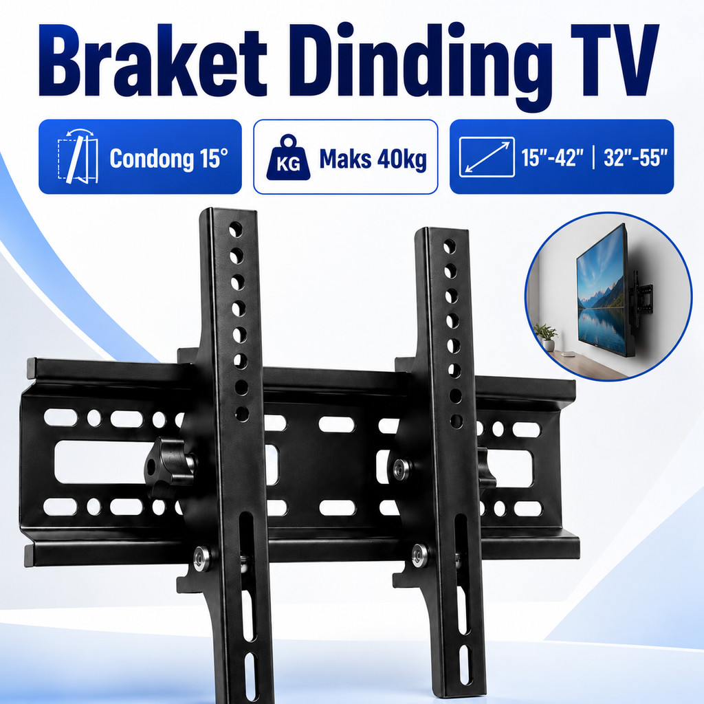 สกรูเต็ม Universal TV Bracket 15 "-42 "/32"-55 "นิ้วปรับ Tilt LCD LED แผงแบน TV Wall Mount Bracket