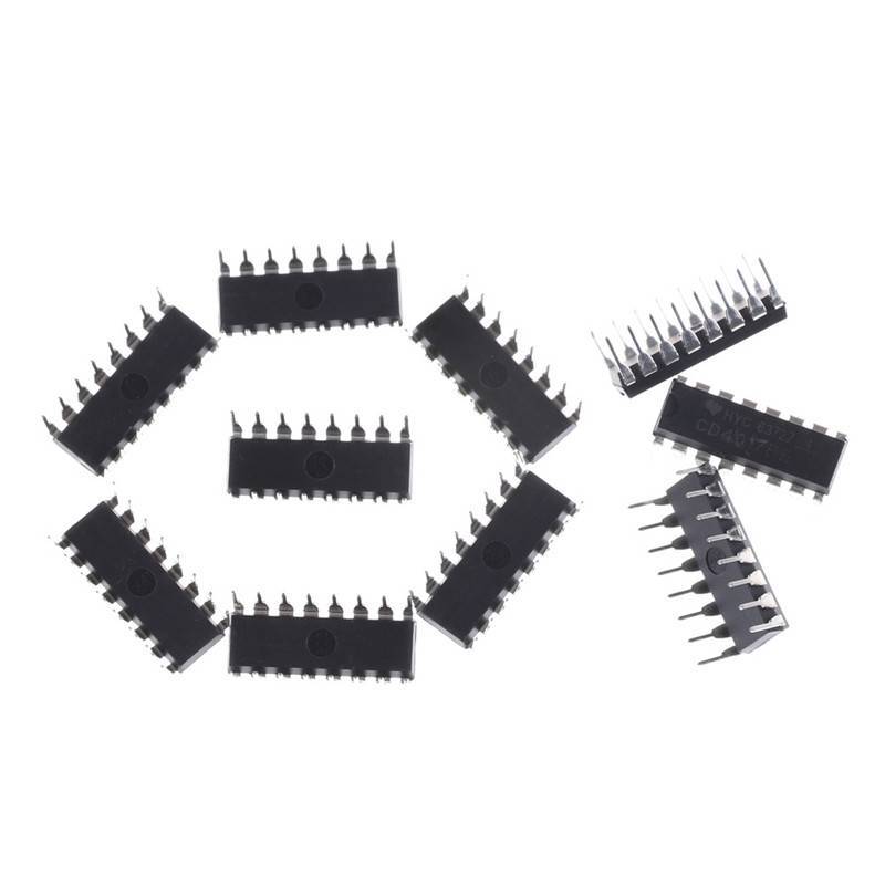 MAU 10PCS CD4017BE 4017 CD4017 Decade Counter Divider IC CEY