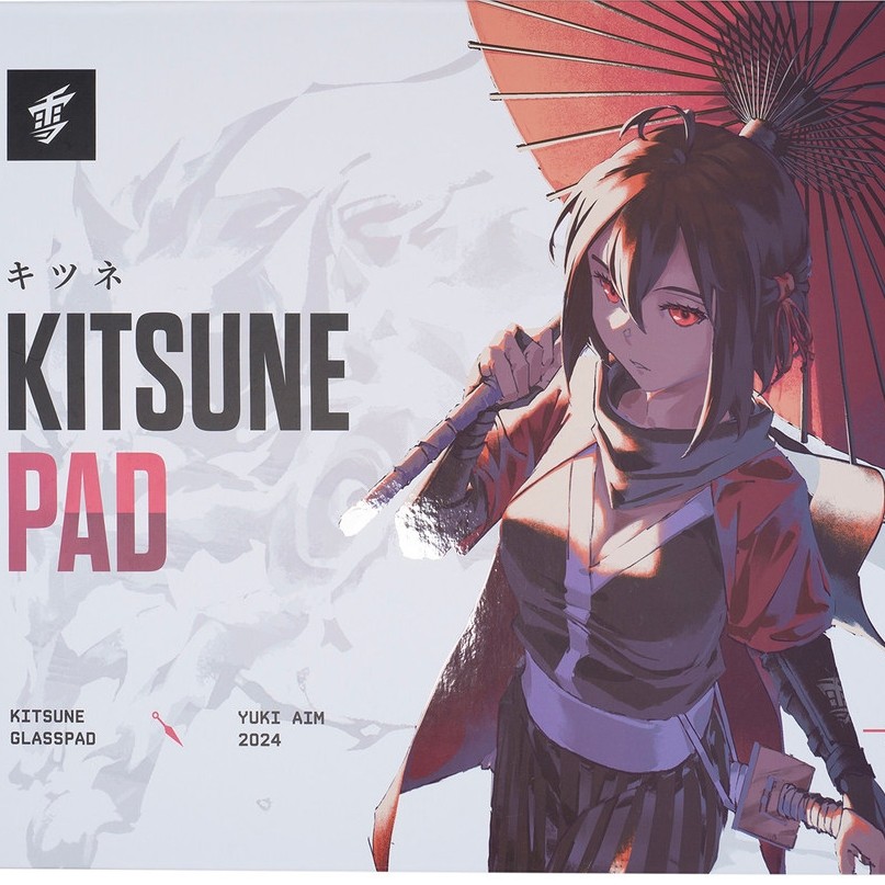 Yuki Aim แผ่นรองเมาส์แก้ว Kitsune Glass Mousepad แบรนด์ใหม่แท้ Limited Edition