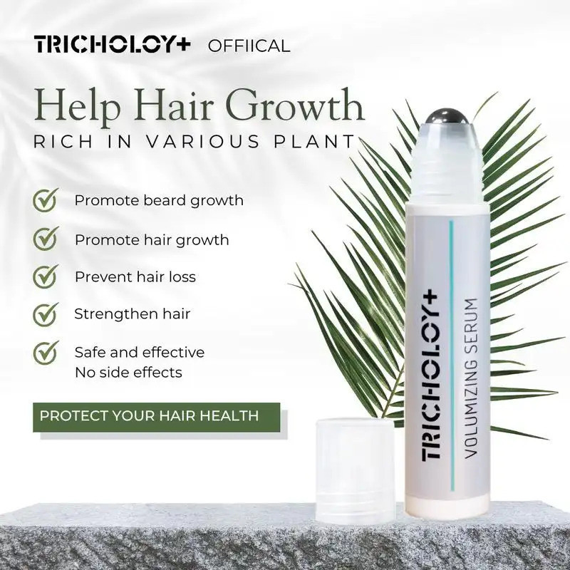 Tricholoy Hair Growth Roll-On Serum สําหรับผู้ชายและผู้หญิง | โรสแมรี่ 3% ถั่วงอก มะรุม | เครื่องสมั
