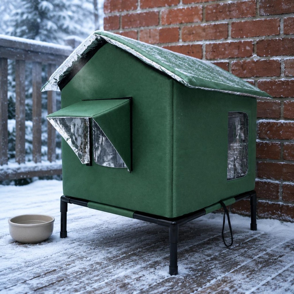 Feline House ฉนวน Weatherproof บ้าน Feline แบบพับได้สําหรับสวน ฤดูหนาว