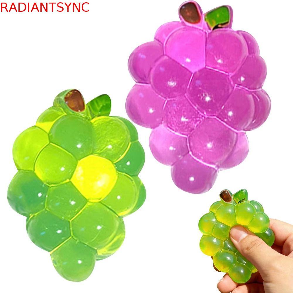 RADIANTSYNC องุ่น Fidget ของเล่น, โปร่งใสช้า Rising Squishy ผลไม้, Creative Soft Elastic Jelly Color Pinch Grapes Sensory ของเล่นของขวัญวันเกิด