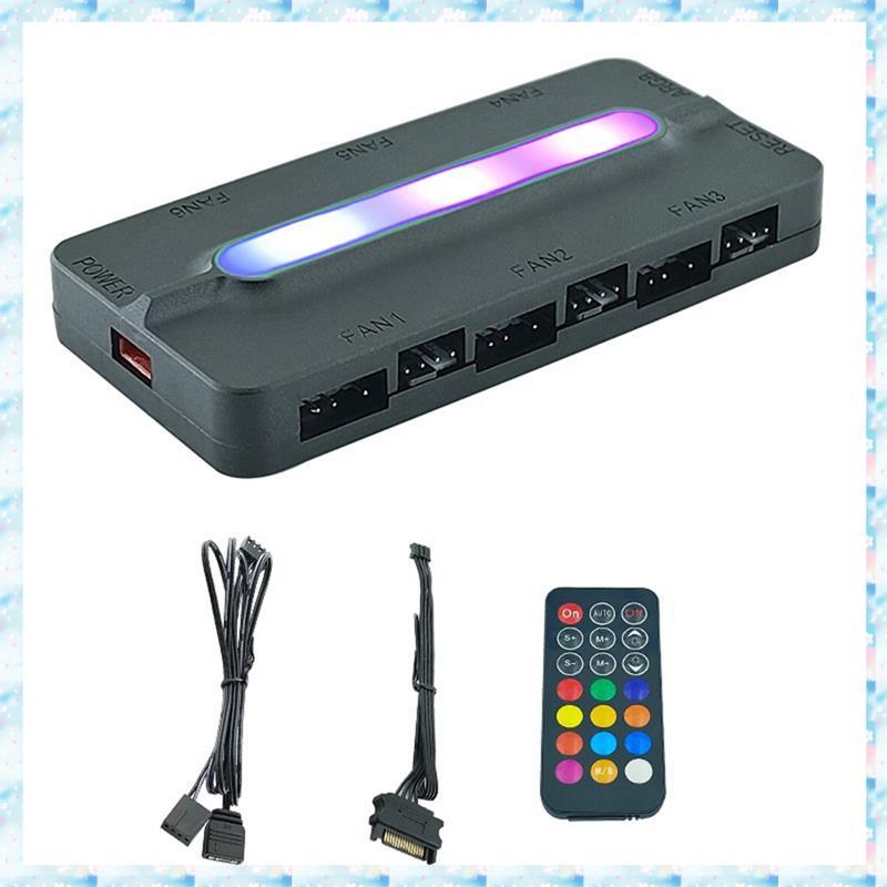 [RQMU] ARGB Controller 5V/3Pin ARGB 4Pin Fan PWM HUB PWM ARGB Fan Hub Hub Splitter for Computer PC C