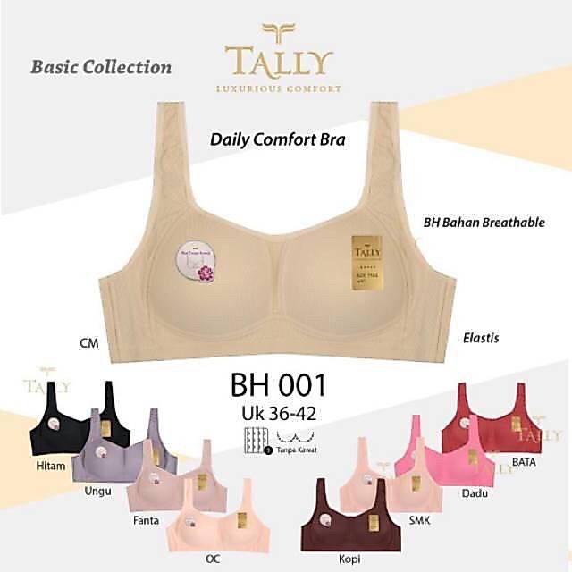 BH BRA 001 ถ้วยอนามัยขนาดใหญ่พร้อมลวดลวดเบรกชุดชั้นใน TAILLY BRA PREMIUM - TALLY BRA BH 001 I WIRELE