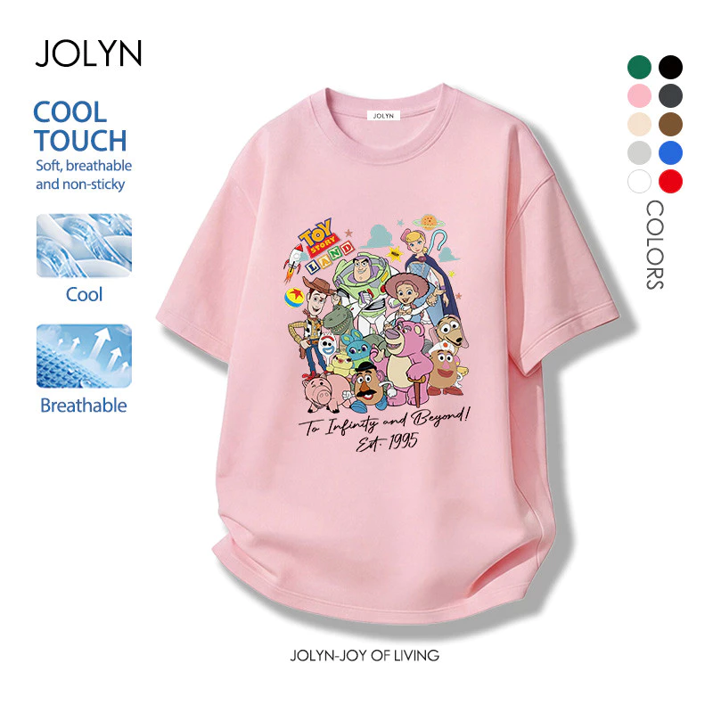 เสื้อยืดสตรี ผ้าฝ้ายแท้ เนื้อผ้านุ่มเย็นสบาย มี 10 สี Toy Story ลายพิมพ์การ์ตูนน่ารัก สไตล์ลำลอง ฤดูร้อน fashion