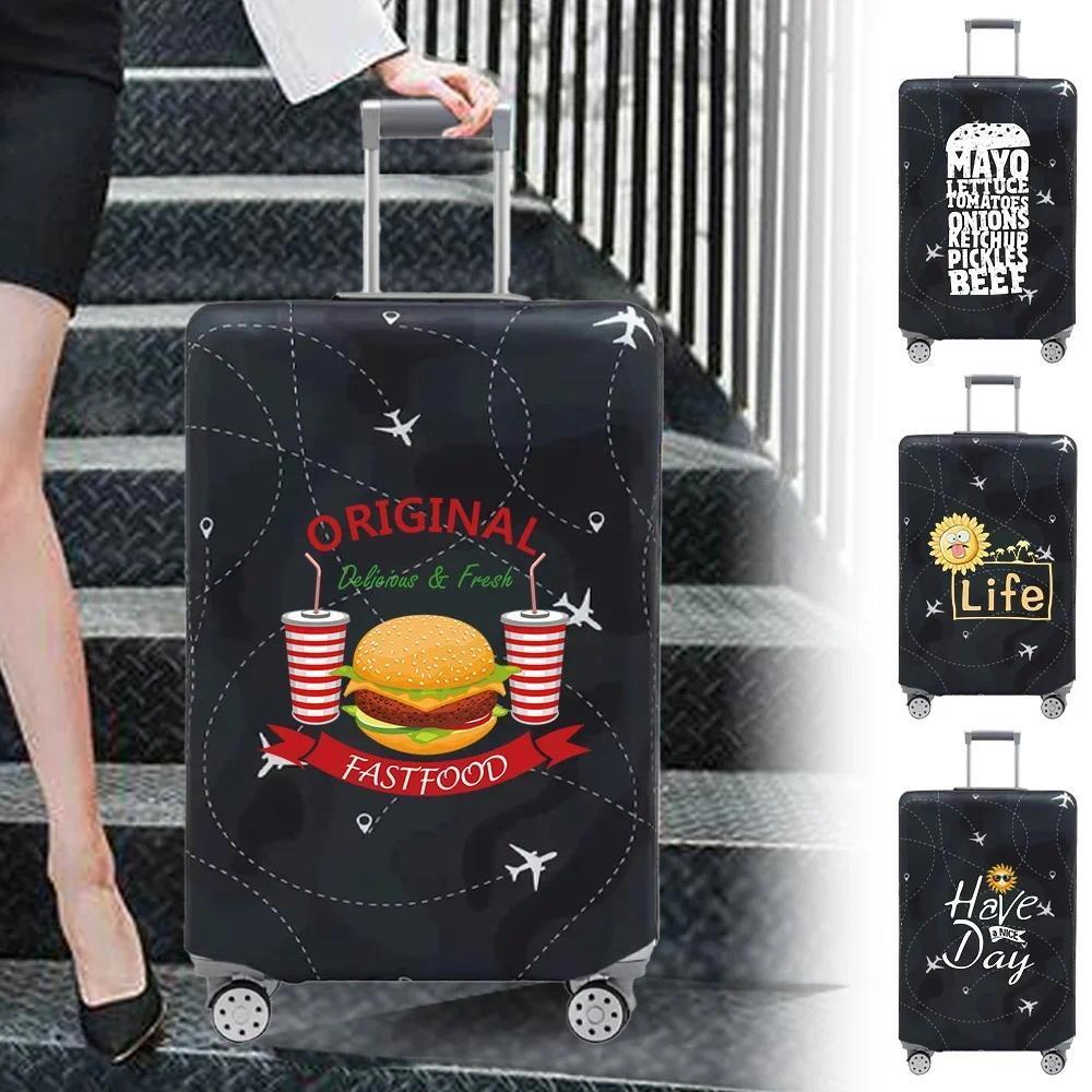 Luggage Cover Stretch Fabric SuitProtector Baggage Dust Cover Suitable for18-32 Inch SuitPrint  Food