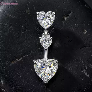 Cheenm รูปหัวใจZircon Series Dangle Bellyปุ่มแหวนสแตนเลสคริสตัลหัวใจBelly NavelเจาะNombrilเครื่องประดับTH