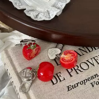 [Smw] 1/3 ชิ้น 3D ครึ่งตัดมะเขือเทศพวงกุญแจผลไม้พลาสติก Charm จี้น่ารักสําหรับเคสโทรศัพท์/กระเป๋าเหมาะสําหรับของขวัญวันเกิดผู้หญิงและเด็กผู้หญิง [TH]