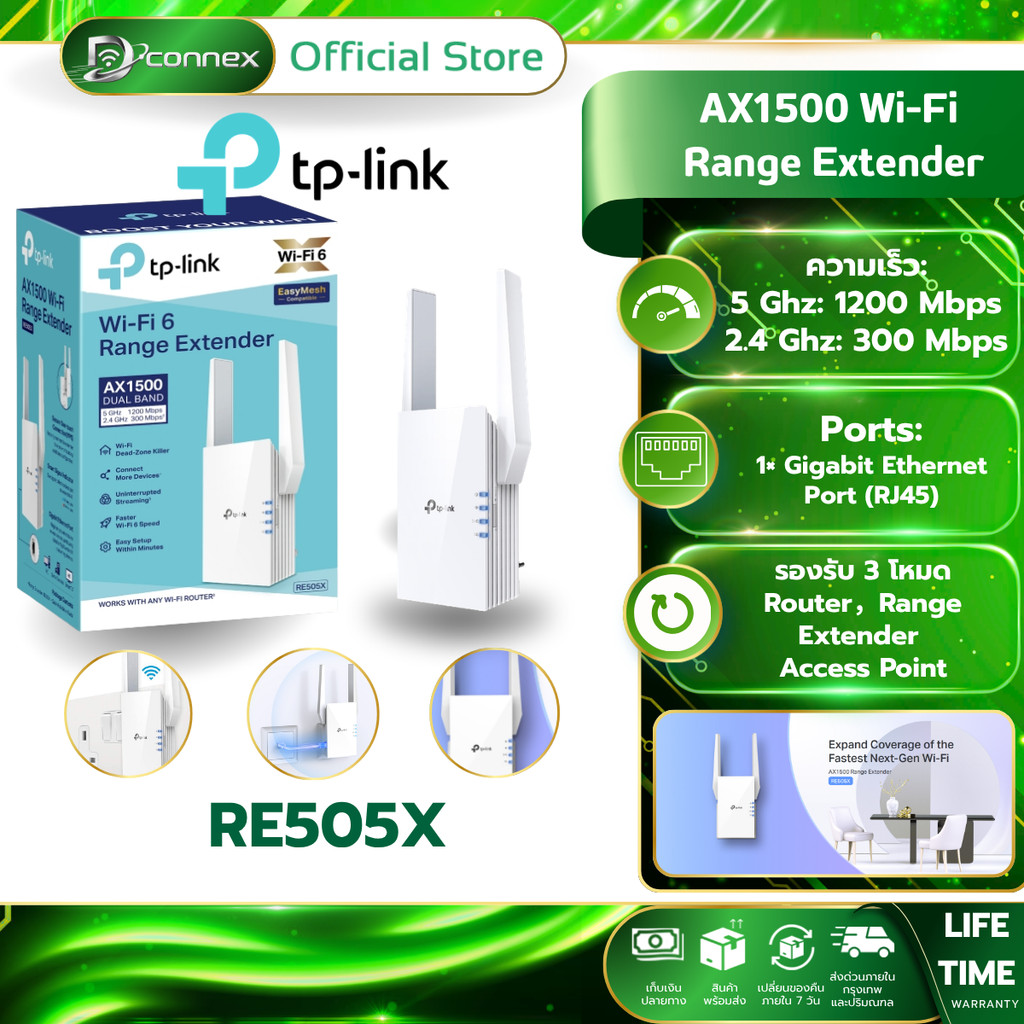 TP-LINK RE505X AX1500 WI-FI RANGE EXTENDER WIFI 6