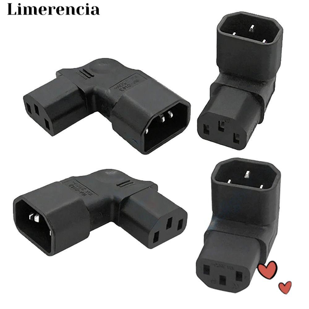 IFFINE AC Plug Converter, 90 องศา C14 ถึง C13 AC Adapter, Professional 3Pin Male to Famale Extension