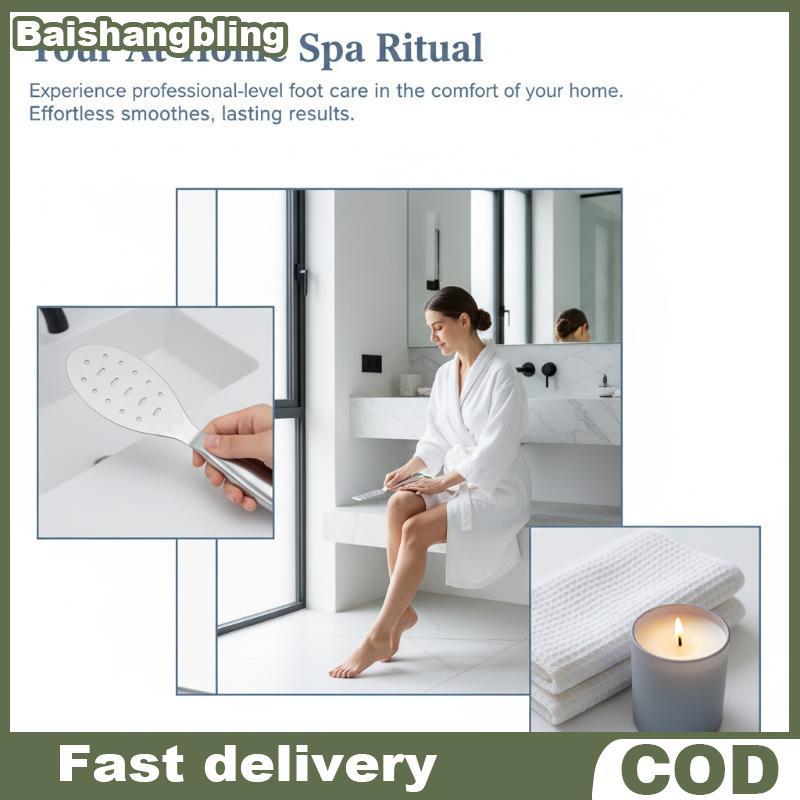 BSBL Ergonomic สแตนเลสแฟ้มเท้าสองด้านแคลลัส Remover สําหรับผิวแห้งและ Hard Heel Spa Care BL