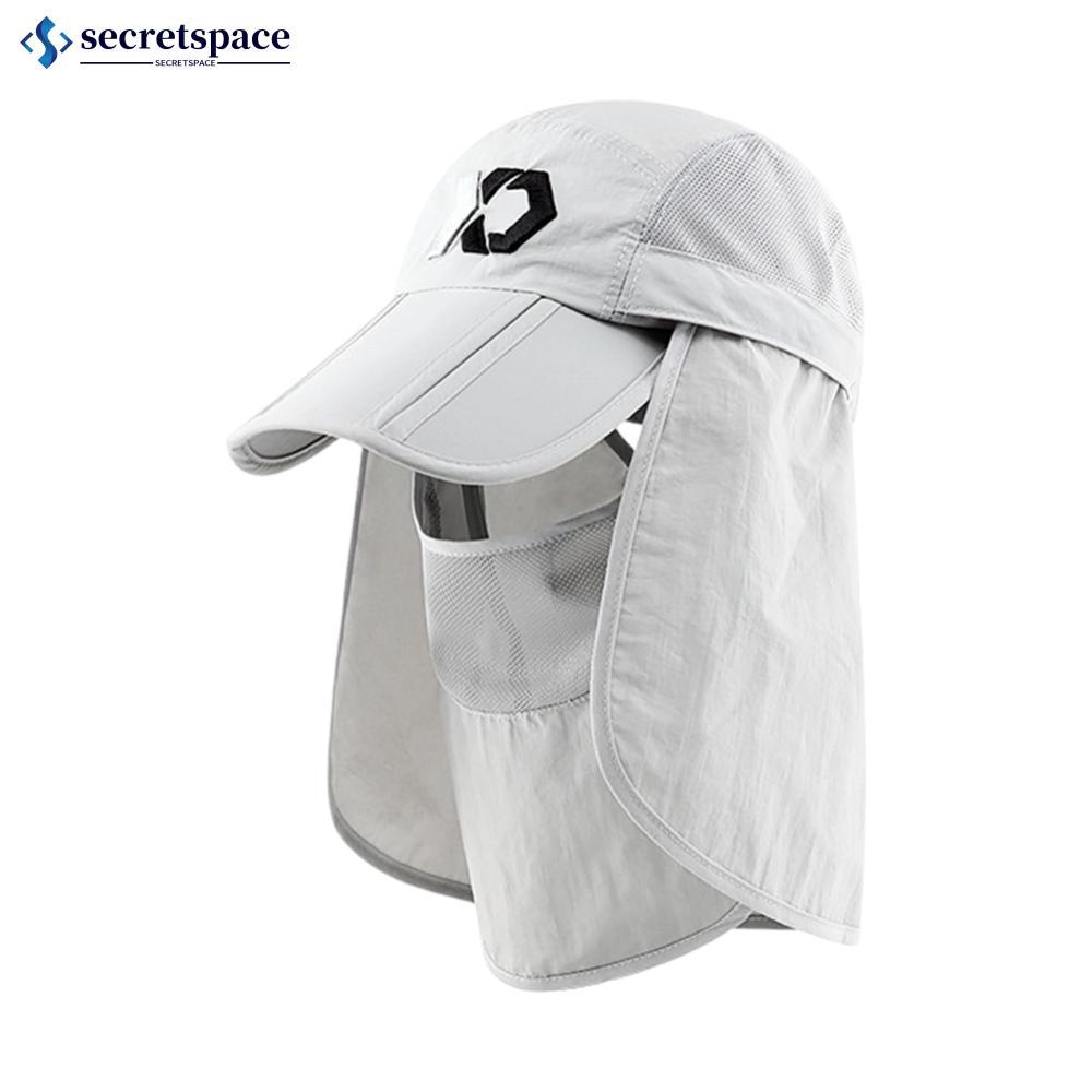 SECRETSPACE หมวกเบสบอลอเนกประสงค์พร้อมพนังคอแบบถอดได้และหน้ากากใบหน้าแห้งเร็วหมวกกันแดดแบบพับได้กันย