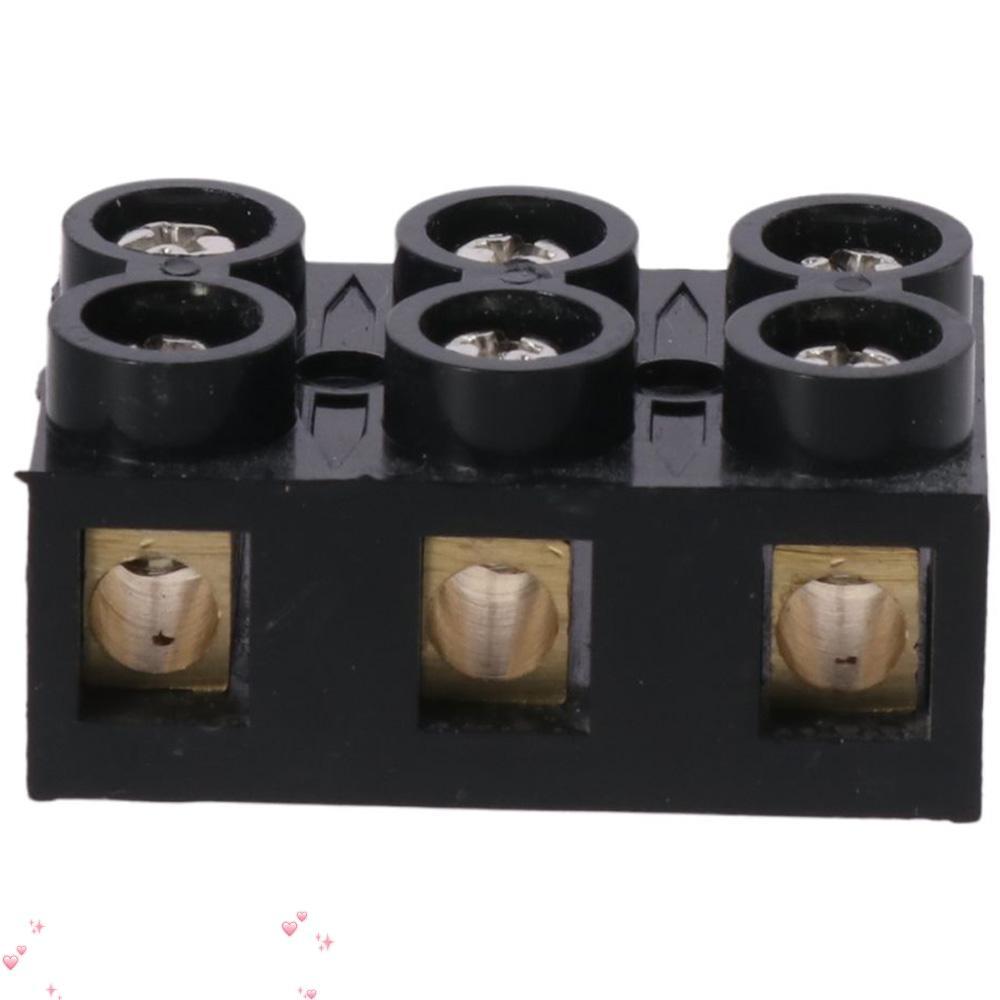AULORAMT Terminal Block, 500V 3 ตําแหน่งสกรูไฟฟ้า Barrier Strip, Terminal Post Dual แถวสีดํา 60A วิศ