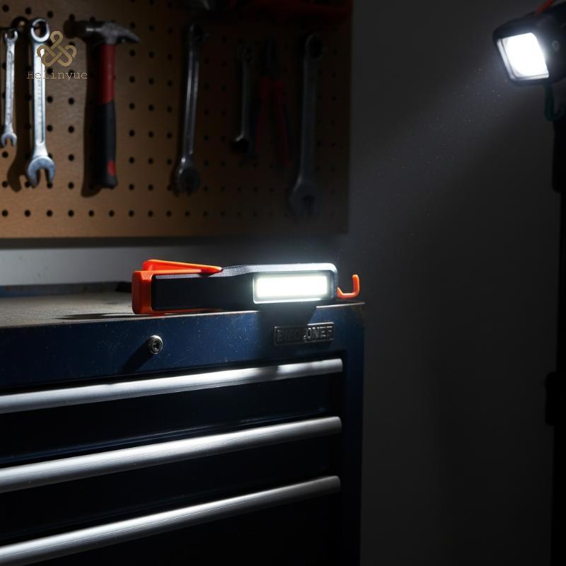 HELINYUE COB ไฟ LED ทํางานสําหรับช่างโรงรถ USB ชาร์จไฟฉายแบบพกพาไฟฉายตรวจสอบสําหรับซ่อมรถยนต์ TH