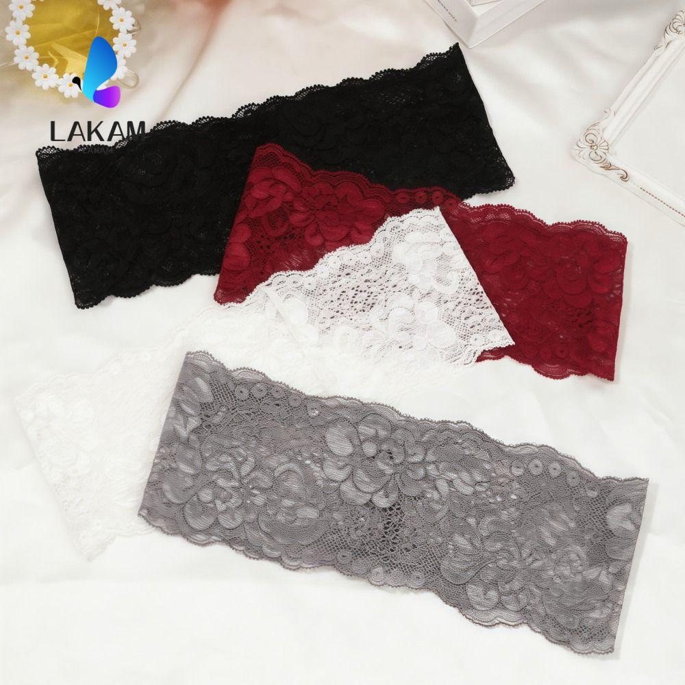 LAKAM ที่คาดผมลูกไม้ตาข่าย,ที่คาดผมยืดหยุ่นหรูหรา,แฟชั่นน้ําหนักเบาBreathable Hollow-Out HeadwrapหมวกLady Girls Headwear