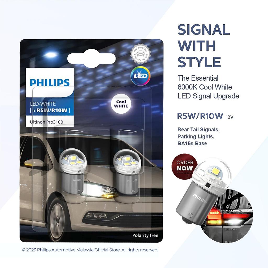Philips Ultinon Pro3100 ไฟสัญญาณ LED (ภายใน) - Radiant White R5W R10W