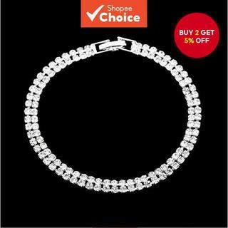 Elegant Double Row Rhinestone Bracelet Luxury Sparkling Jewelry for Women’s Fashion Bracelet for Woman Bracelet