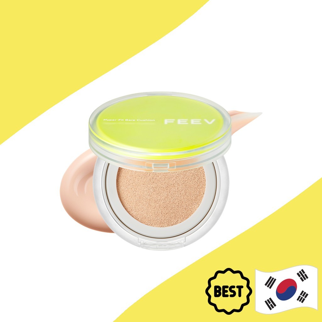 [feev] Hyper-Fit Bare Cushion, 15g, SPF40 / PA++ / Korean Cushion Foundation / Lightweight Coverage 