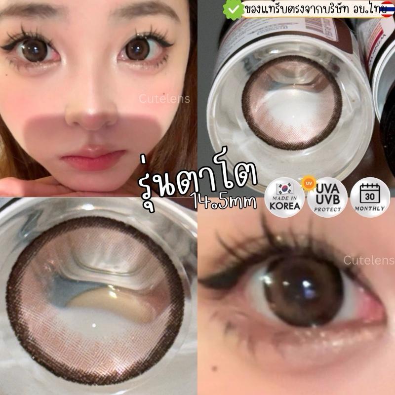 Brown รุ่นตาโต 14.3mm เลนส์ไฮโดรเจล นิ่มใส่สบาย คอนแทคเลนส์ไทย รายเดือน คอนแทคเลนส์สีน้ำตาลตาโต