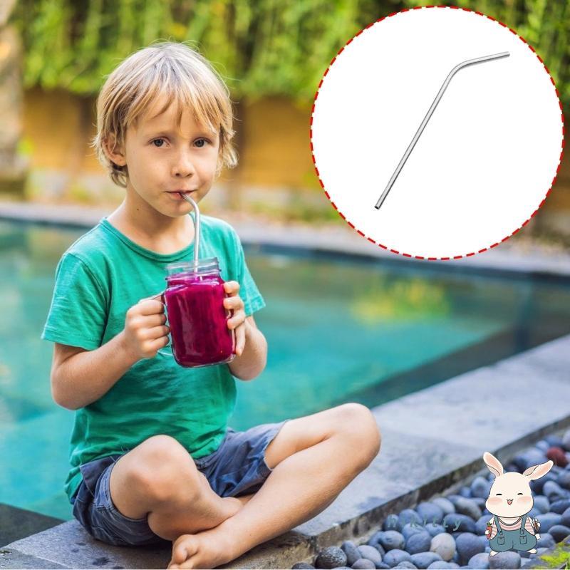 HIK Reusable สแตนเลสตรงหรือ Bent Straw Universals สําหรับถ้วยกาแฟแก้วปลอดภัยสําหรับเด็กผู้ใหญ่ทําความสะอาดง่าย