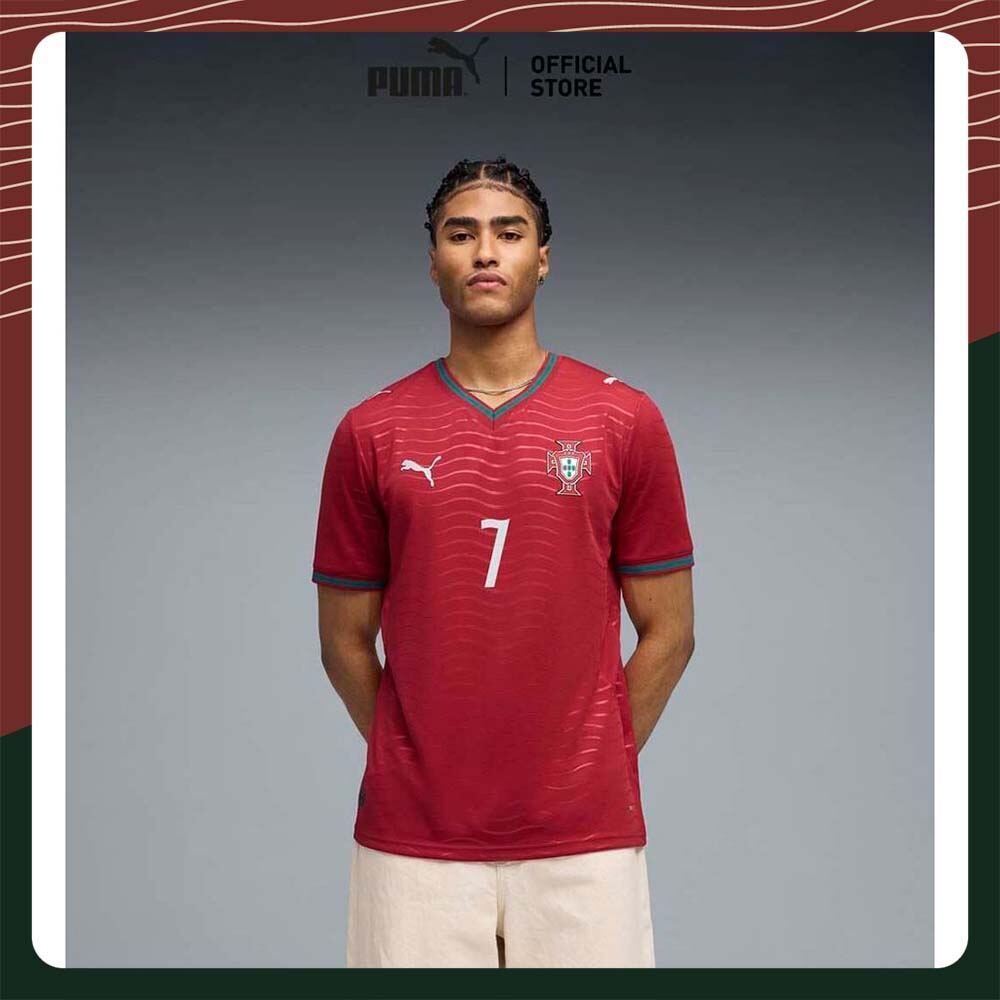 PUMA Football เสื้อทีมเหย้าทีมชาติโปรตุเกสสำหรับนักเตะ 2026 ผ้าเจอร์ซีย์ สำหรับผู้ชาย สีแดง - 78814177