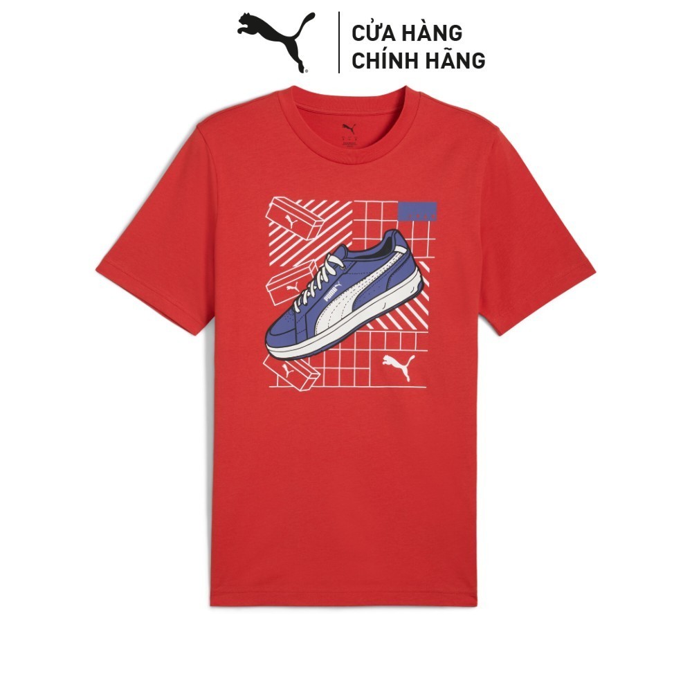 PUMA เสื้อยืดแฟชั่นผู้ชาย GRAPHICS Sneaker Red Fire Red
