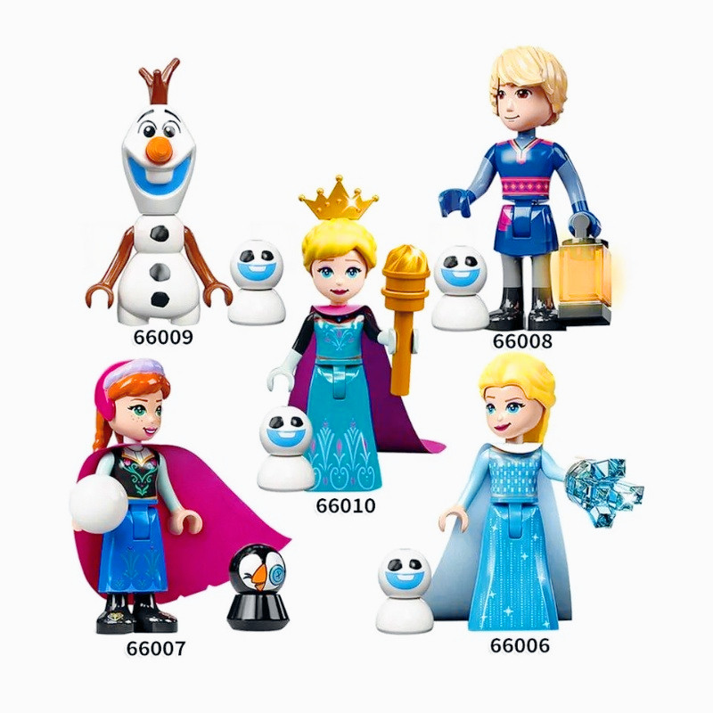 Princess Series Anna Elsa Snowman Belle Action Building Blocks ของเล่นเด็กของขวัญ